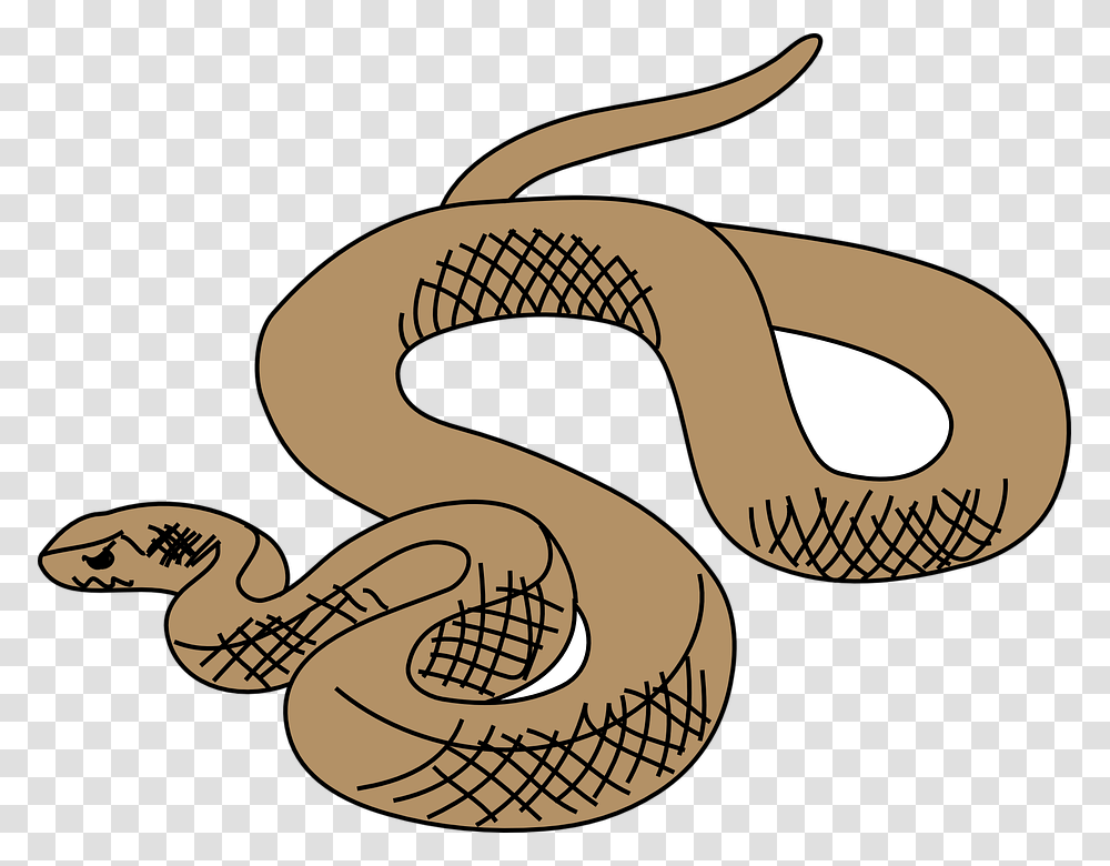 Snake Brown Reptile Slithering Curled Slither Brown Tree Snake Clipart, Animal, Cobra Transparent Png