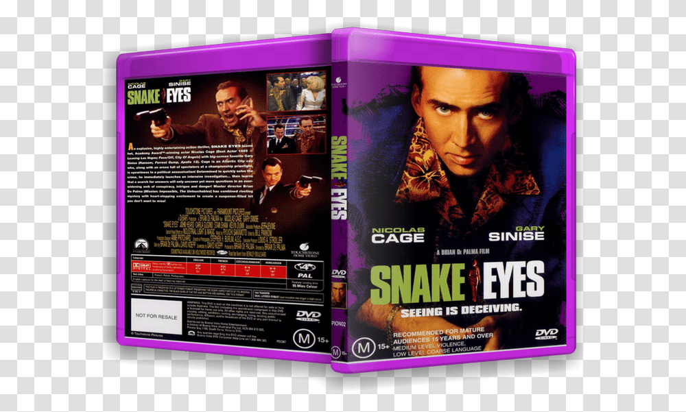 Snake Eyes 1998 720p Hdtv X264 Kk007 Nicolas Cage Snake Eyes Movie Poster, Disk, Dvd, Person, Human Transparent Png