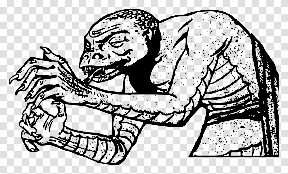 Snake Man Clip Arts Evil Monster Drawing, Gray, World Of Warcraft Transparent Png