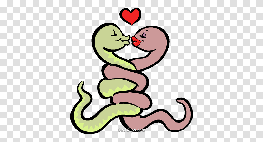 Snakes In Love Royalty Free Vector Clip Art Illustration, Reptile, Animal, Painting, Sweets Transparent Png