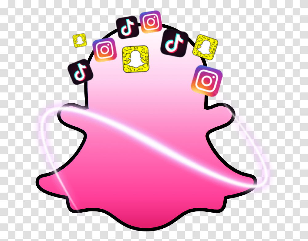 Snap Tik Tok Logo Pink, Pac Man, Super Mario, Network Transparent Png