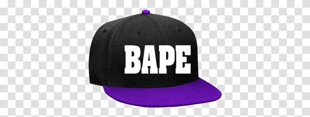 Snapback Flat Bill Hat Background Bape Hat, Clothing, Apparel, Baseball Cap Transparent Png