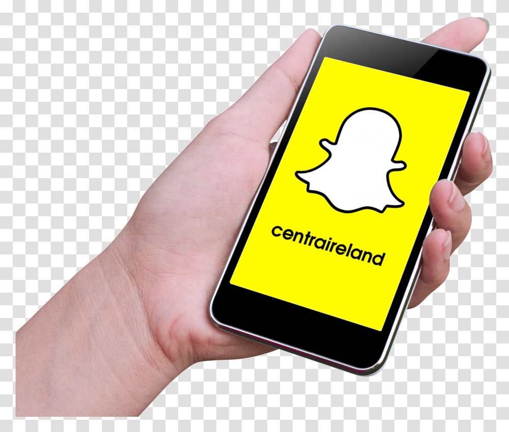 Snapchat Centra Phone With Snapchat, Person, Human, Text, Electronics Transparent Png