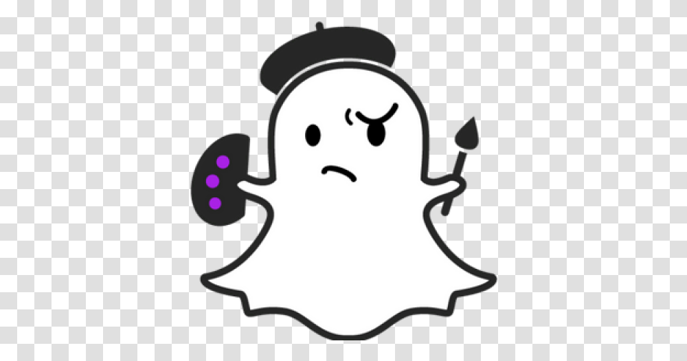 Snapchat Clipart Smiling Ghost Snapchat Ghost, Stencil, Snowman, Winter, Outdoors Transparent Png