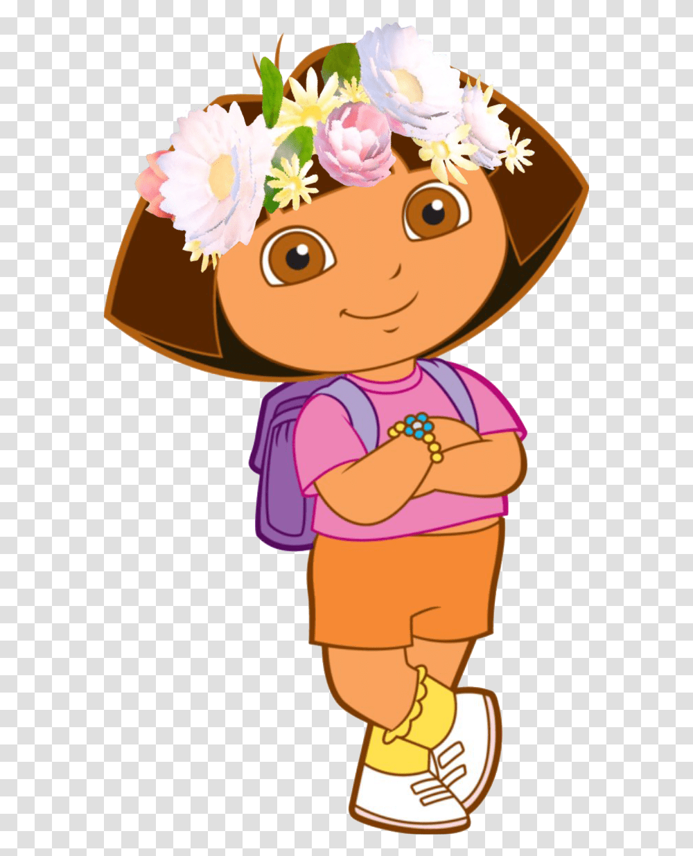 Snapchat Flower Crown Dora The Explorer Hair, Clothing, Female, Person, Girl Transparent Png