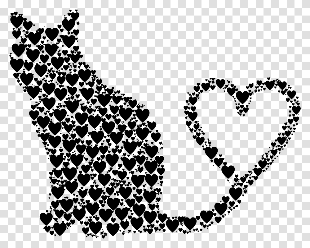 Snapchat Heart Filter Silhouette Cat Heart, Gray, World Of Warcraft Transparent Png