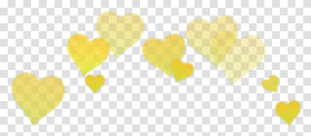 Snapchat Hearts Yellow Heart Crown, Plectrum, Pillow, Cushion, Petal Transparent Png