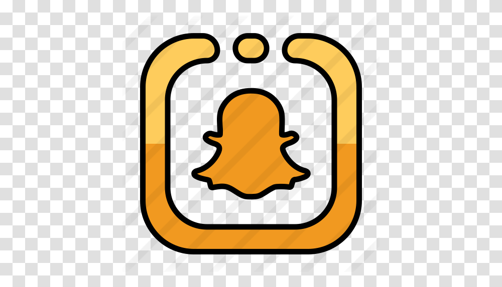 Snapchat Icon Orange Snapchat, Label, Text, Symbol, Logo Transparent Png