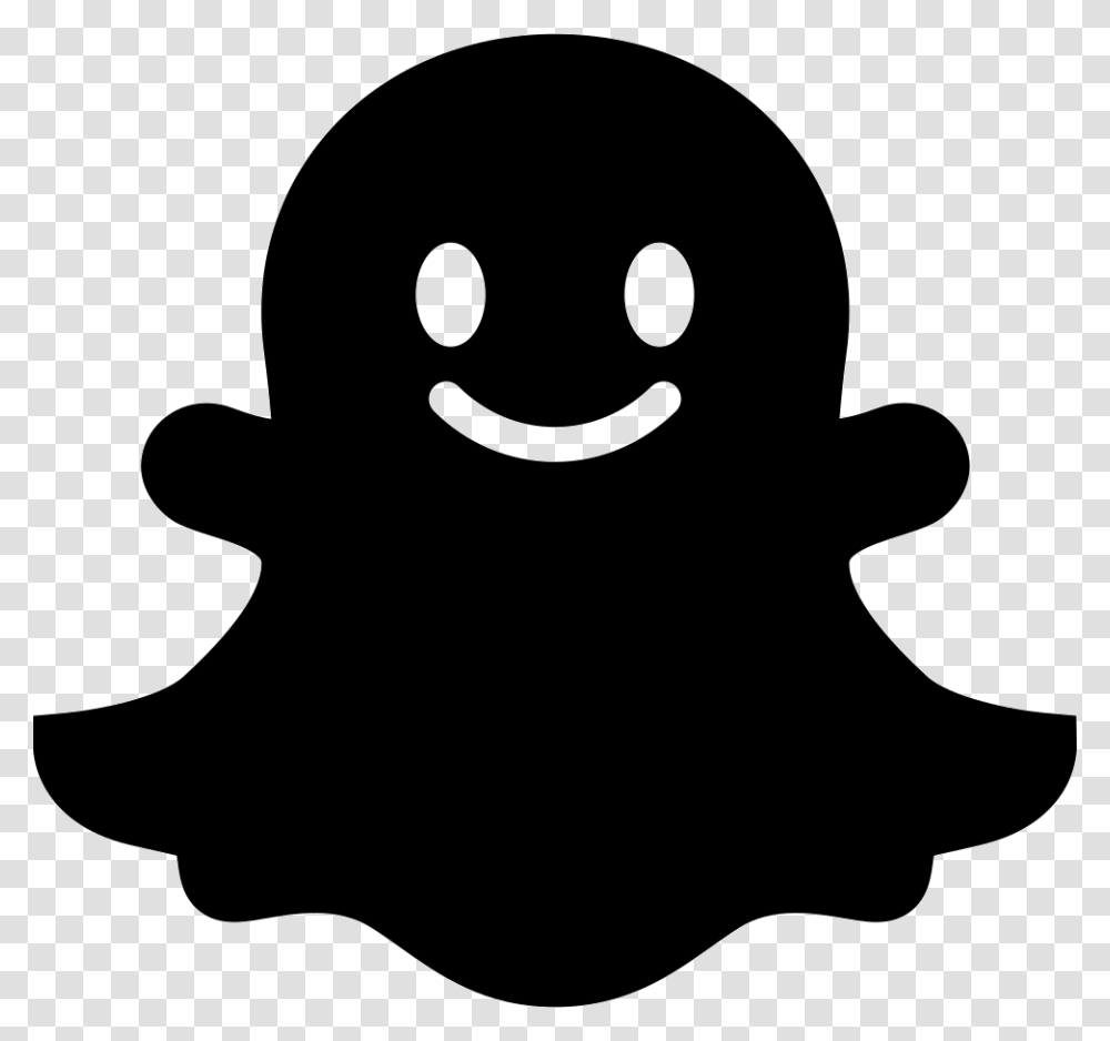 Snapchat Icon, Stencil, Silhouette, Person, Human Transparent Png