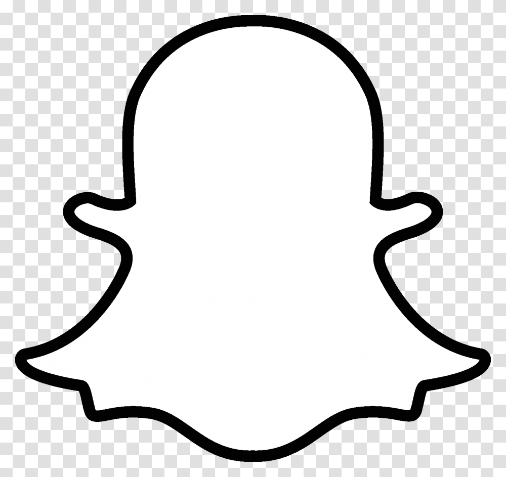 Snapchat Logo Images Free Download, Silhouette, Stencil, Leaf, Plant Transparent Png