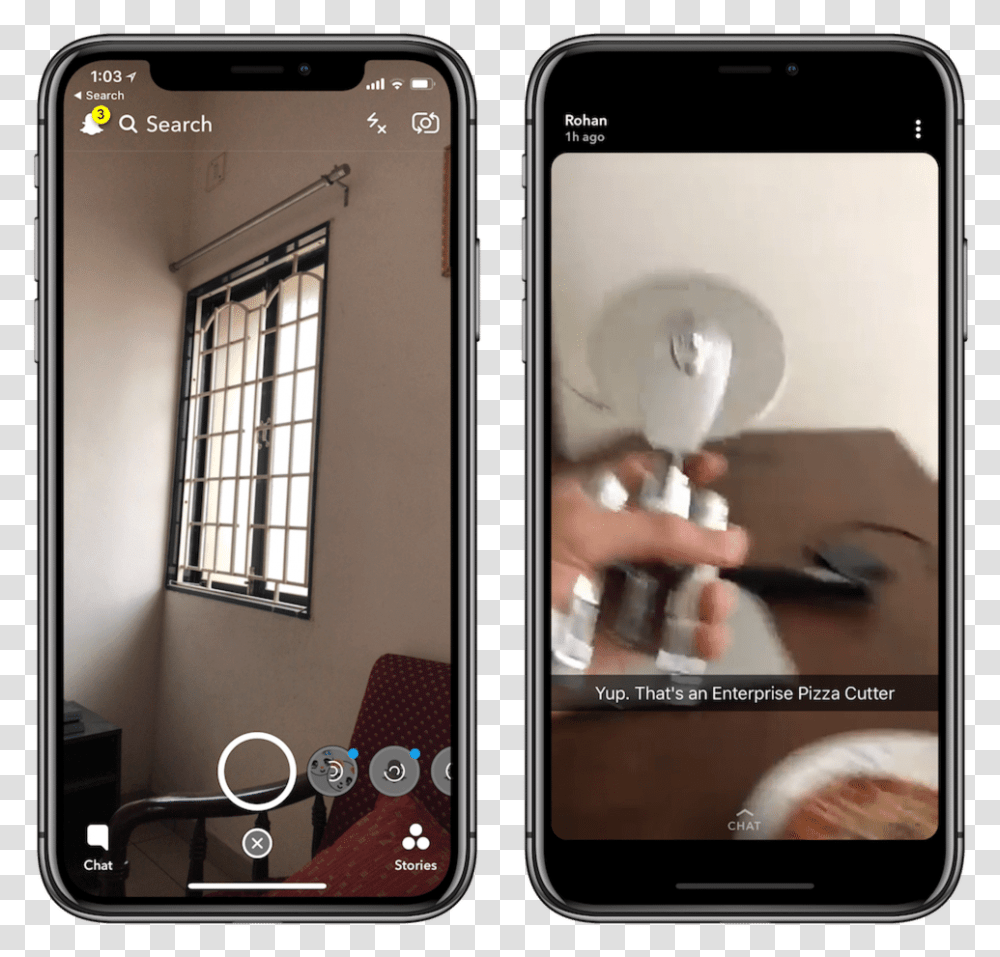 Snapchat On The Iphone X, Mobile Phone, Electronics, Cell Phone, Person Transparent Png