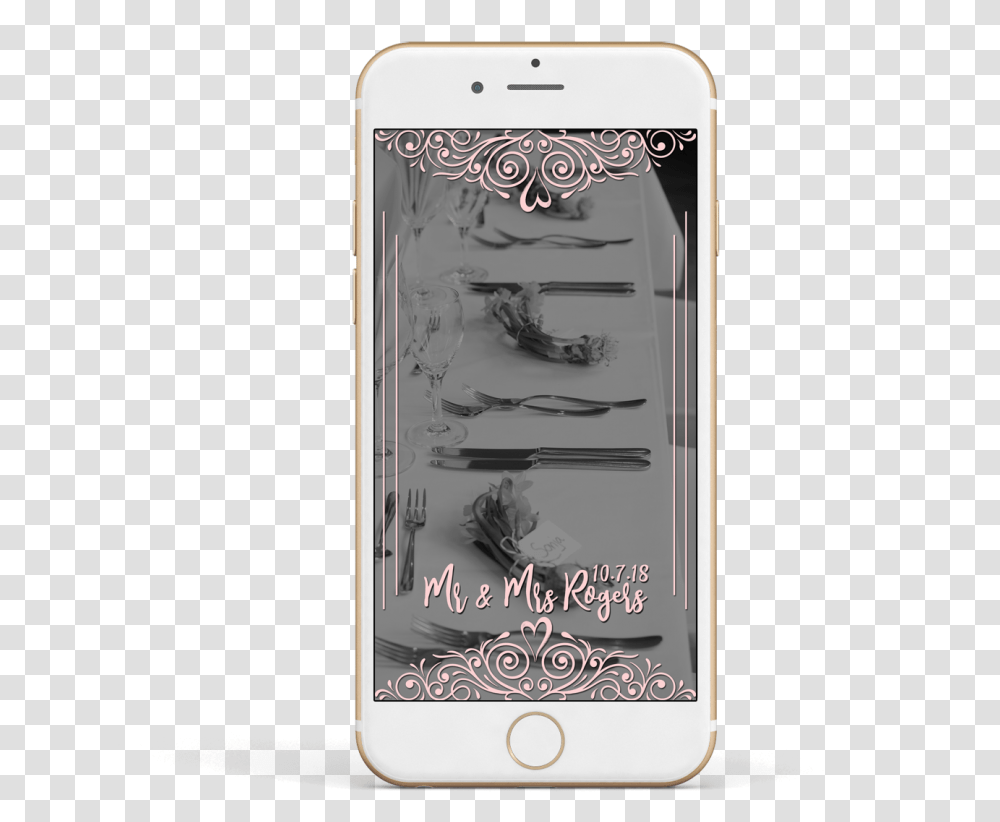 Snapchat Wedding Filter Pink Floral Heart Borderpng Iphone, Mobile Phone, Electronics, Cell Phone Transparent Png