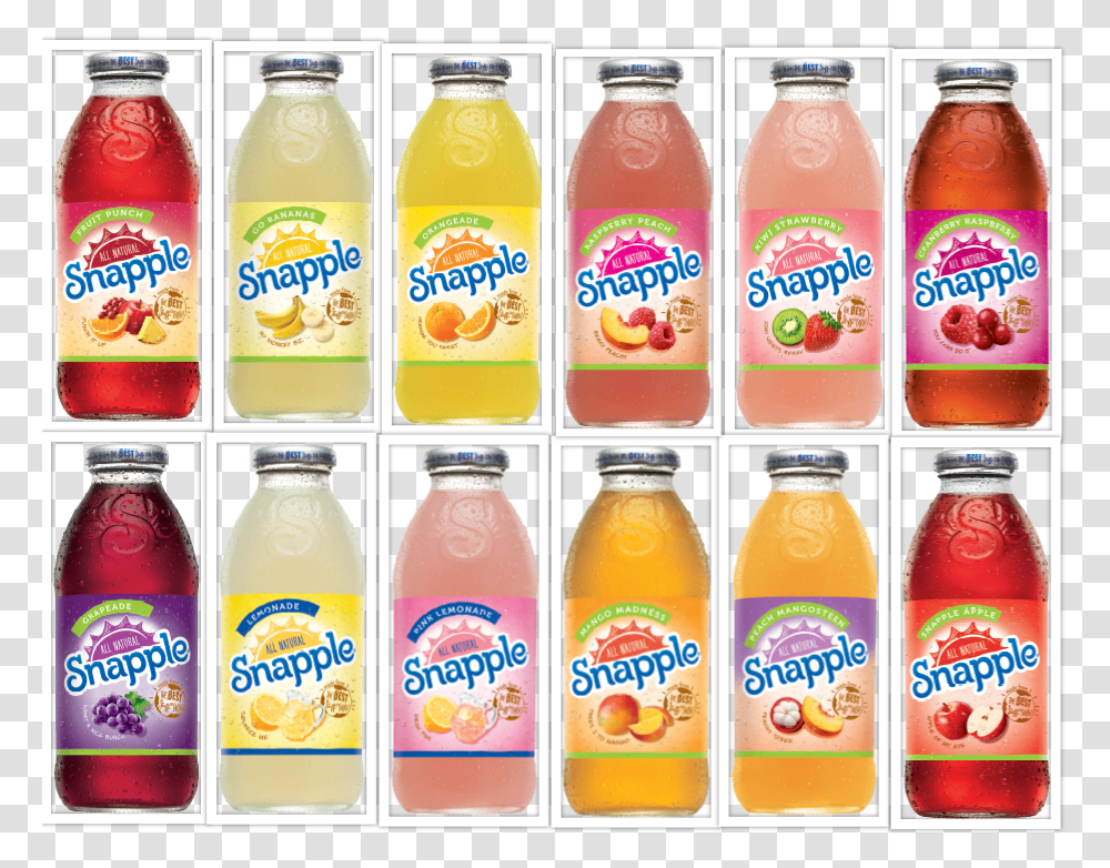 Snapple Juice Drinks Variety Pack, Beverage, Orange Juice, Smoothie, Beer Transparent Png