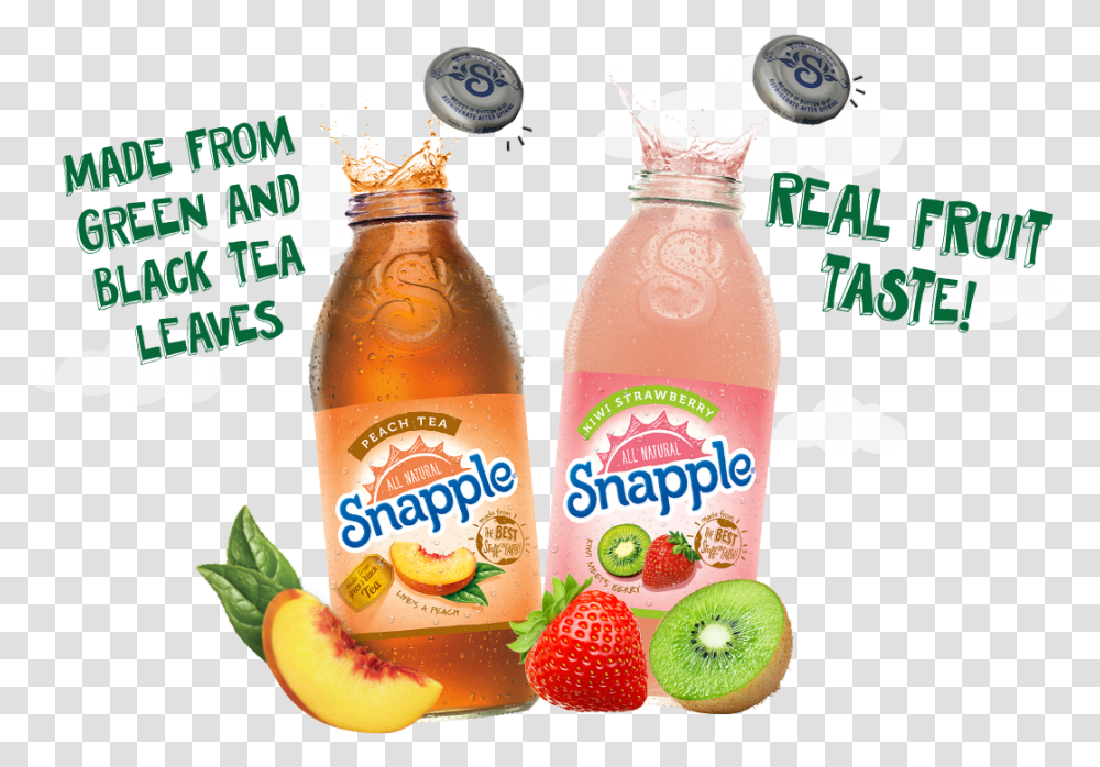 Snapple Kiwi Strawberry Juice Image Orange Drink, Beverage, Plant, Fruit, Food Transparent Png
