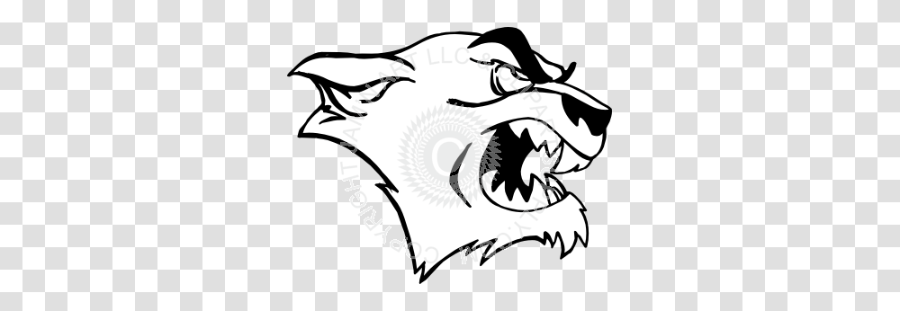 Snarling Panther Head Facing Right, Stencil, Claw, Hook, Dragon Transparent Png
