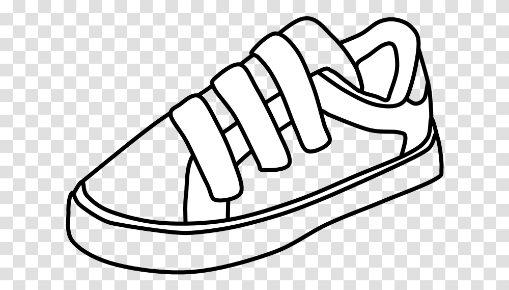 Sneakers Velcro Black And White Shoe Clipart Black And White, Footwear, Stencil, Hammer Transparent Png