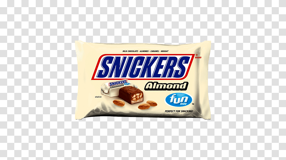 Snickers Almond Fun Size Candy Bars, Food, Dessert, Chocolate, Fudge Transparent Png