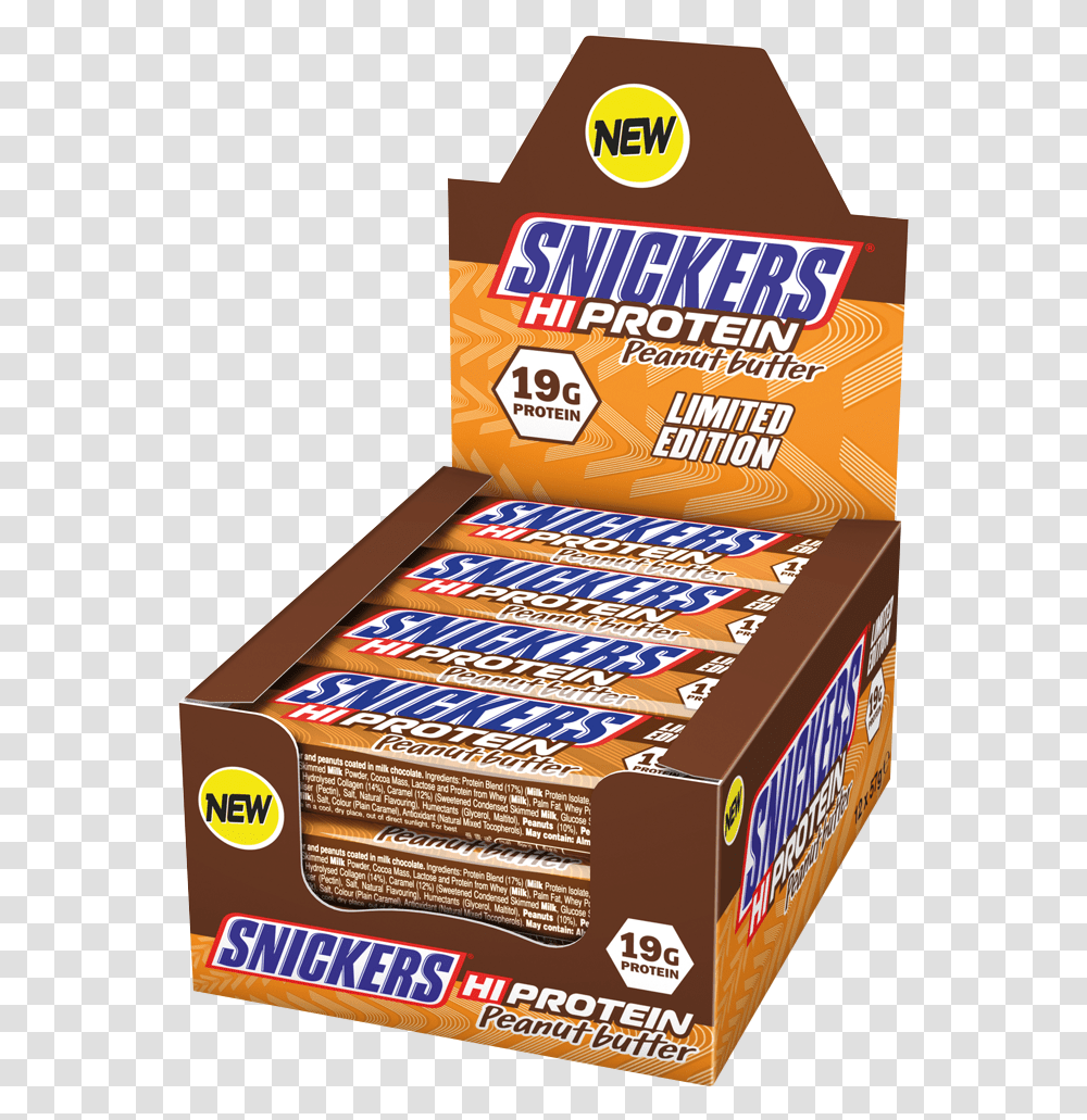 Snickers Hi Protein Bars Limited Edition 12x57g Snickers Protein Bar Limited Edition, Box, Nature, Label, Outdoors Transparent Png