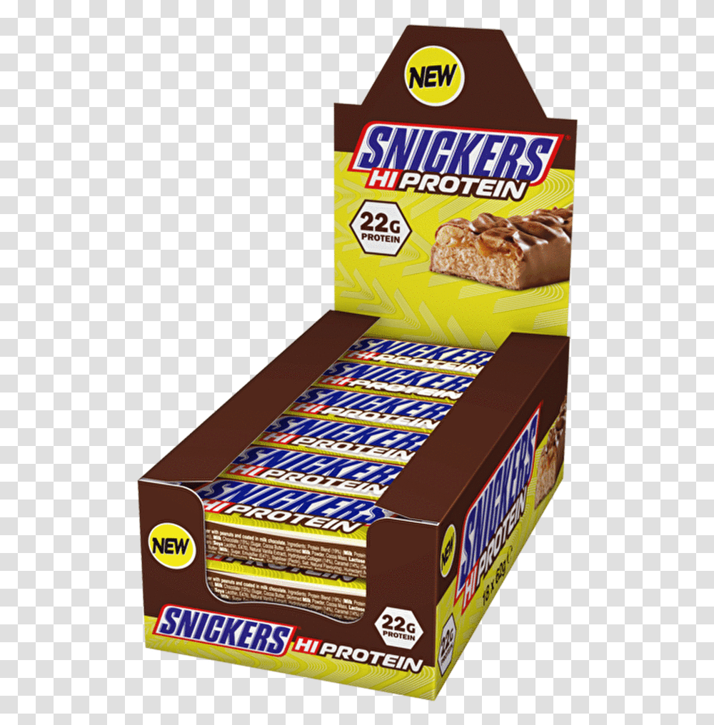 Snickers Hi Protein Bars Snickers, Box, Dessert, Food, Burger Transparent Png