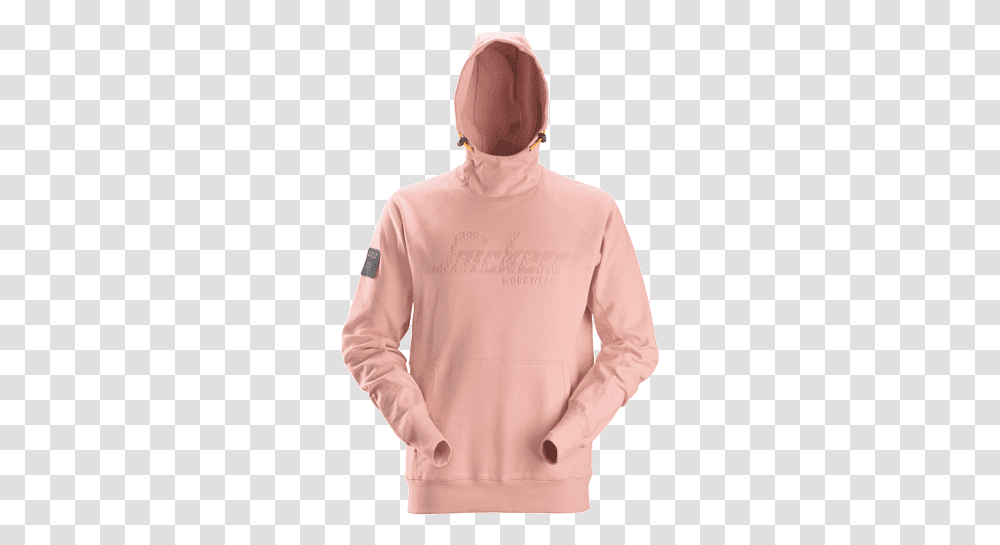 Snickers Logo Hoodie 2881 Devon Pink Werksweaters Snickers Pull Rose, Clothing, Apparel, Sleeve, Long Sleeve Transparent Png