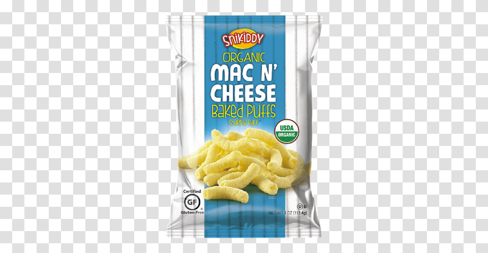 Snikiddy Organic Mac N Mac And Cheese Baked Puffs, Food, Fries, Flyer, Poster Transparent Png
