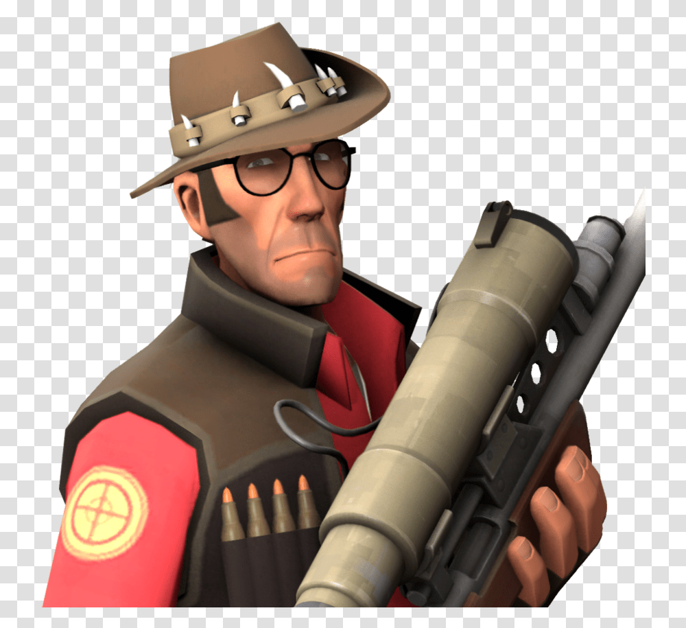 Sniper Portrait Team Fortress Team Fortress Two Sniper, Person, Weapon, Hat Transparent Png