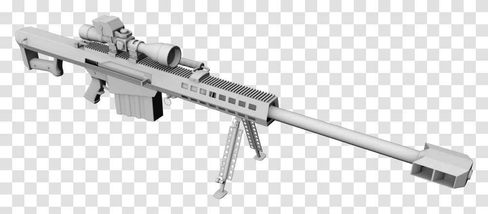 Sniper Rifle Barrett 50 Cal, Gun, Weapon, Weaponry, Machine Gun Transparent Png