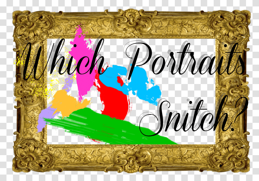 Snitch Which Portraits Snitch Gold Frame 3169658 Frame Cutout, Text, Graphics, Art, Floral Design Transparent Png