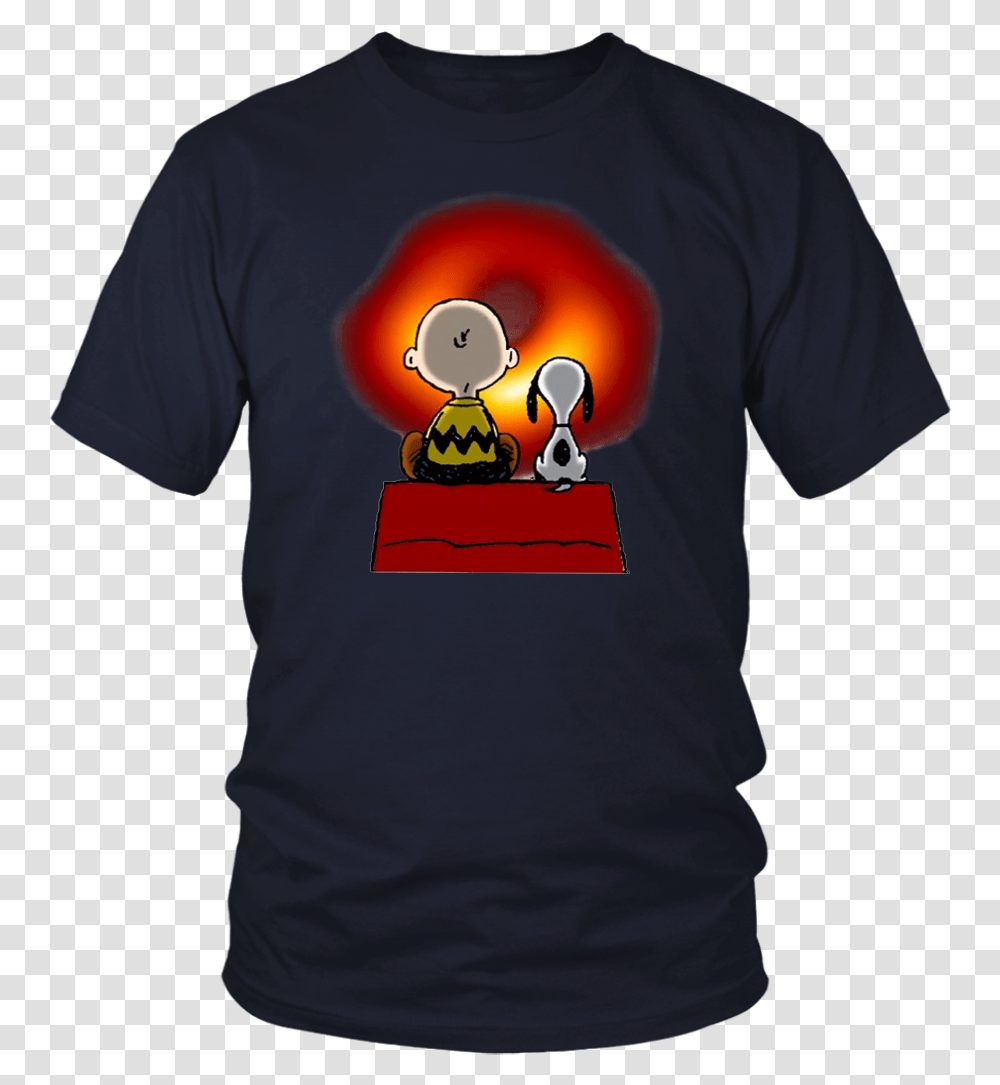 Snoopy And Charlie Brown With Black Hole Shirt Cartoon, Clothing, Apparel, T-Shirt, Person Transparent Png