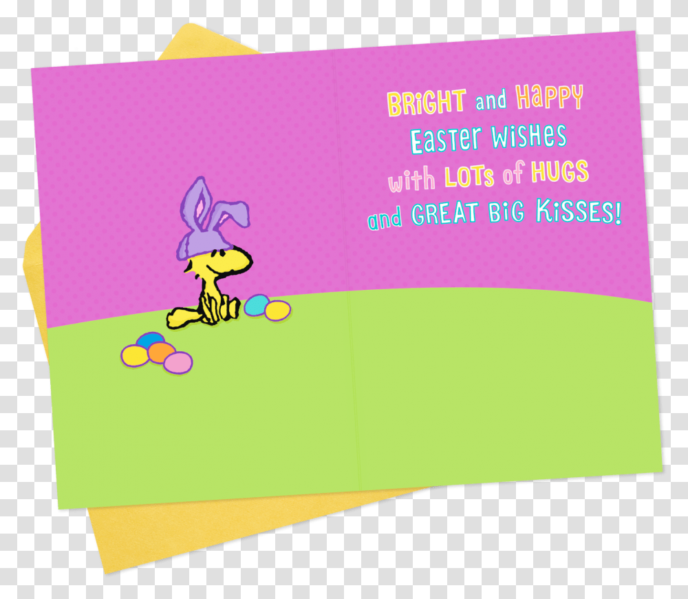 Snoopy And Woodstock Easter Card For Cartoon, Envelope, Mail, Greeting Card, Text Transparent Png