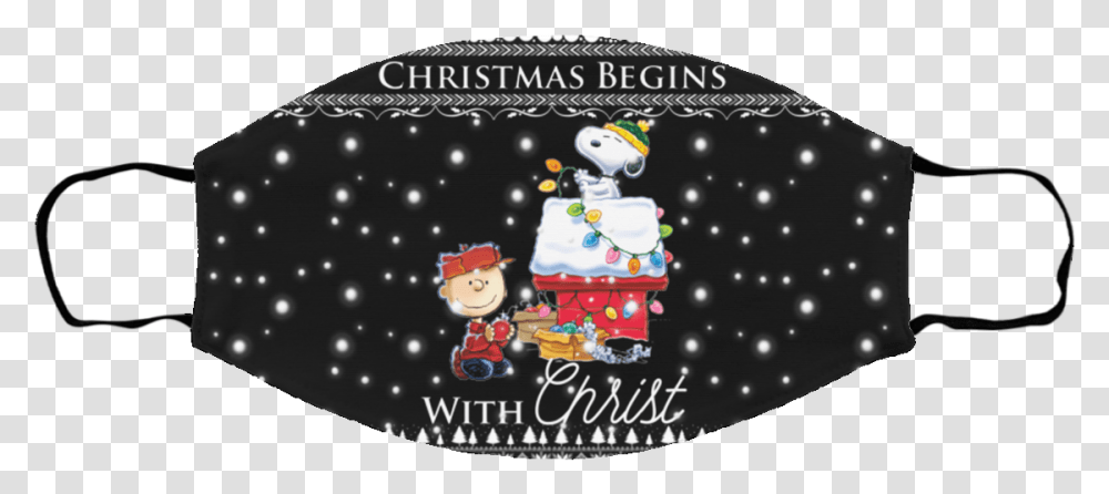 Snoopy Christmas Begins With Christ Ugly Face Mask Mask, Cake, Dessert, Food, Leisure Activities Transparent Png