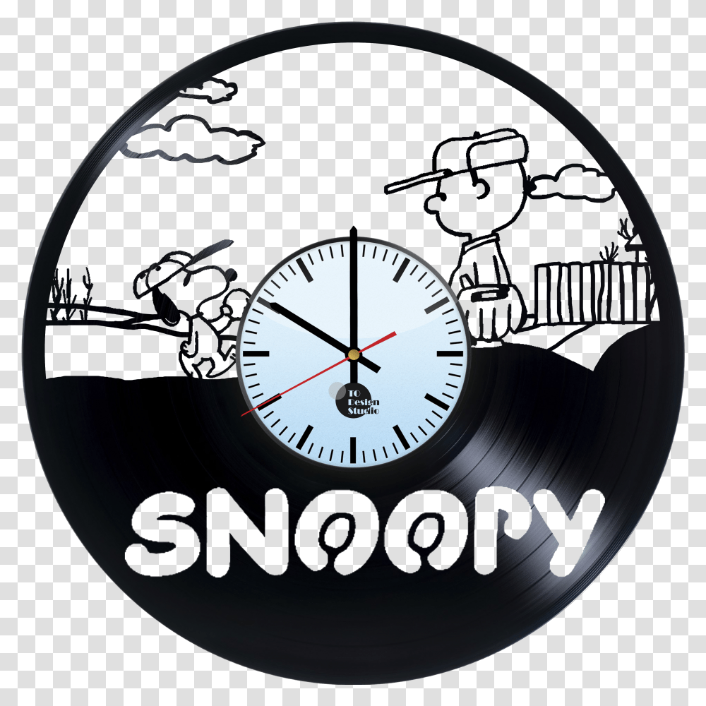 Snoopy Comics Handmade Vinyl Record Wall Clock Fan Snoopy Vinyle Transparent Png