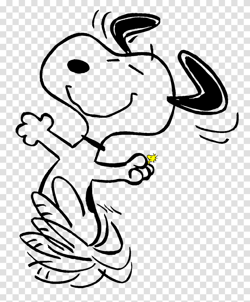 Snoopy Happy Dance Clip Art, Stencil, Animal, Mammal, Drawing Transparent Png