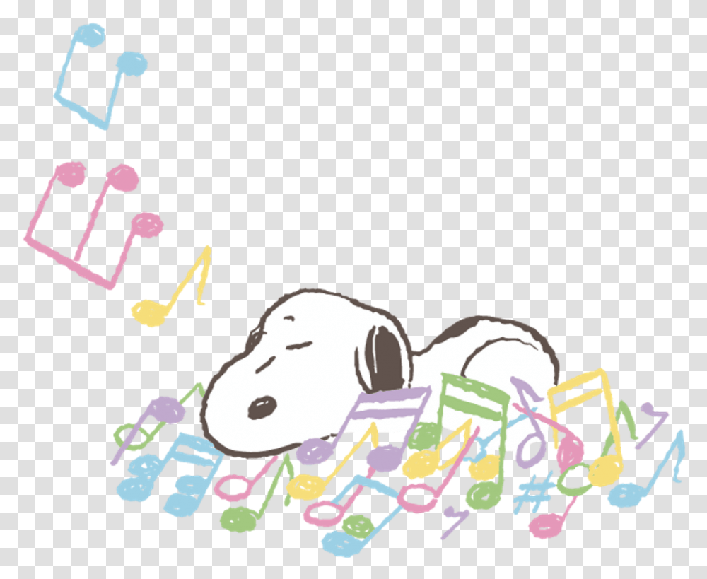 Snoopy Music Cute Colorful Note Musicnotes Watercolor Illustration, Alphabet, Animal Transparent Png