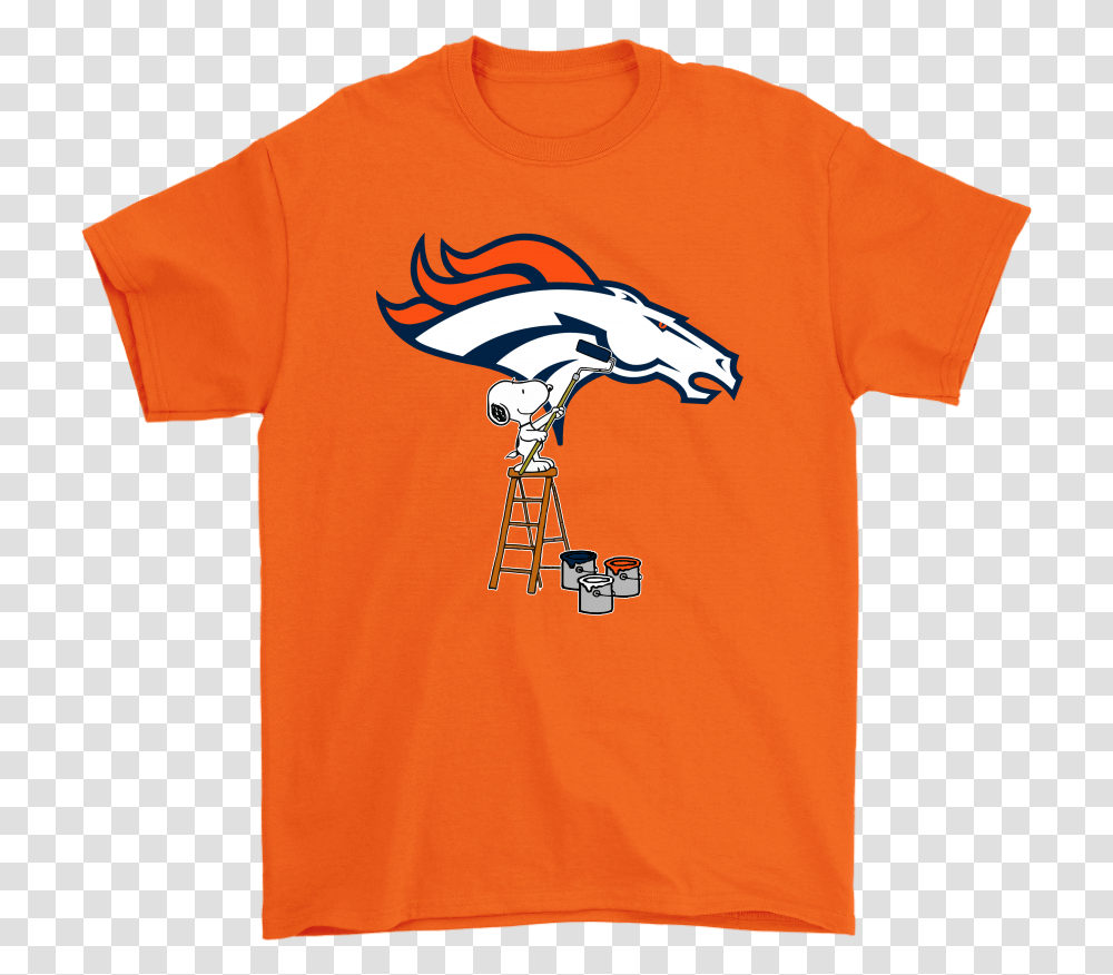 Snoopy Paints The Denver Broncos Logo Nfl Football Shirts Cleveland Browns Shirts, Clothing, Apparel, T-Shirt, Animal Transparent Png