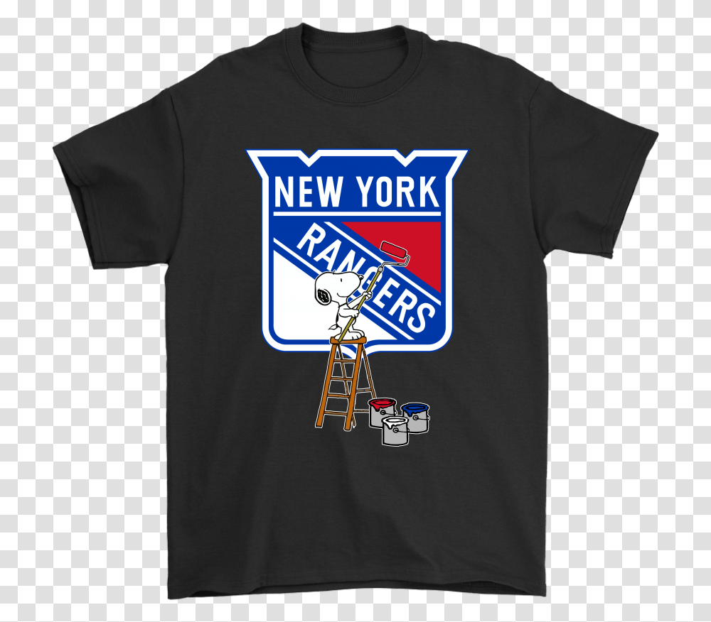 Snoopy Paints The New York Rangers Logo Nhl Ice Hockey Detroit Red Wings Vs New York Rangers, Clothing, Apparel, T-Shirt Transparent Png