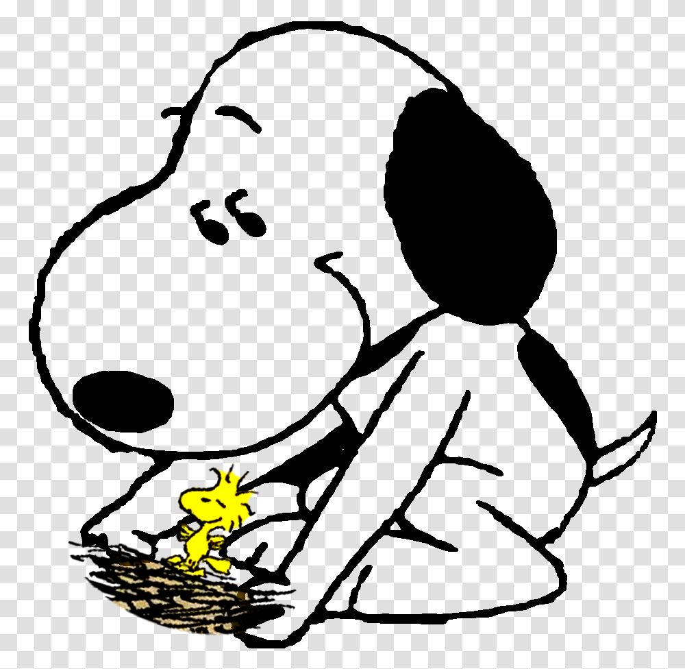 Snoopy Sleeping Snoopy Cuidando A Woodstock, Silhouette, Outdoors, Nature Transparent Png