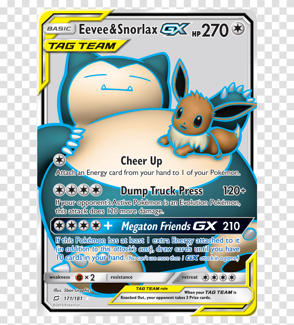 Snorlax Eevee Tag Team Gx, Poster, Advertisement, Flyer, Paper Transparent Png