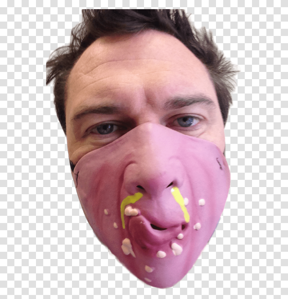 Snot Nose Half Face Mask Nose Snot, Person, Sweets, Food, Finger Transparent Png
