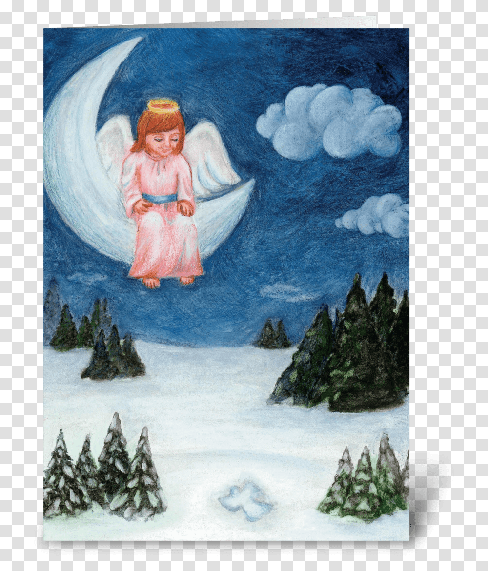 Snow Angel Greeting Card Painting, Person, Human, Archangel Transparent Png
