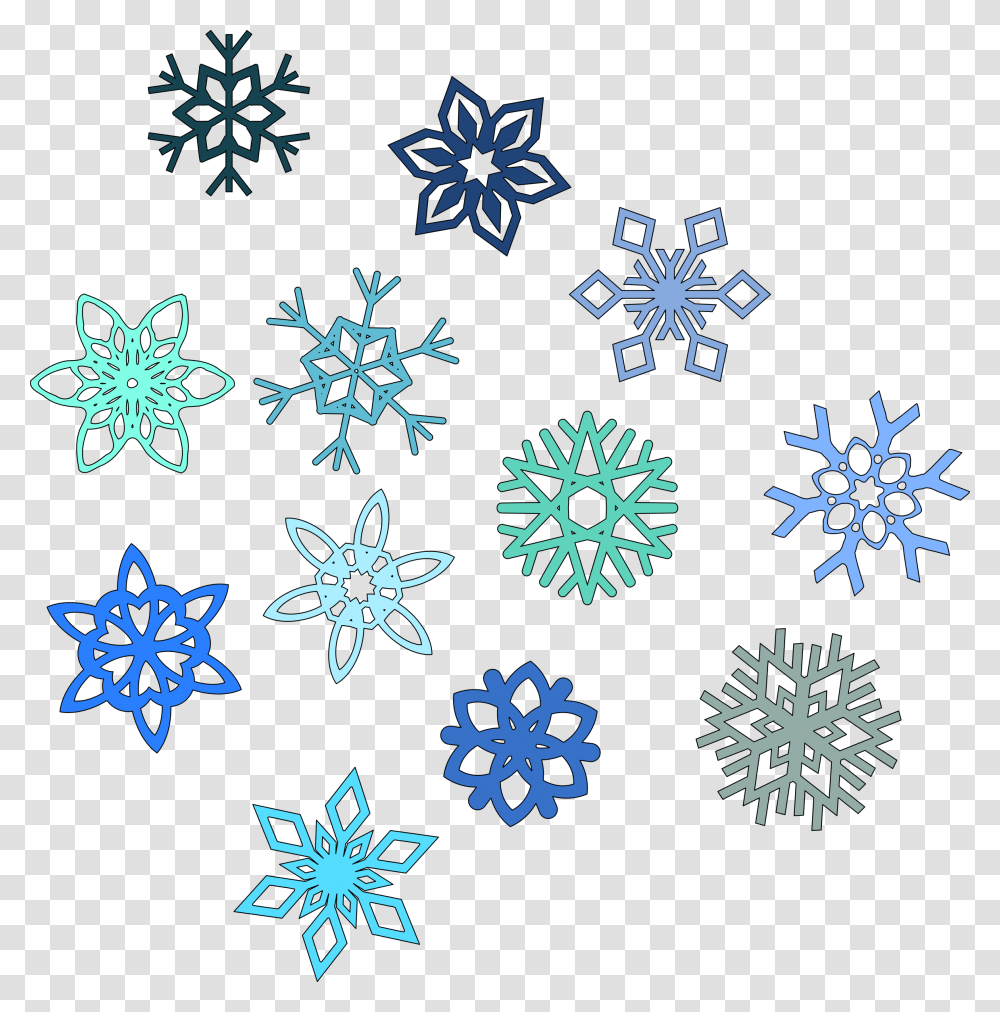 Snow Clipart Group With Items, Snowflake, Rug, Crystal, Pattern Transparent Png