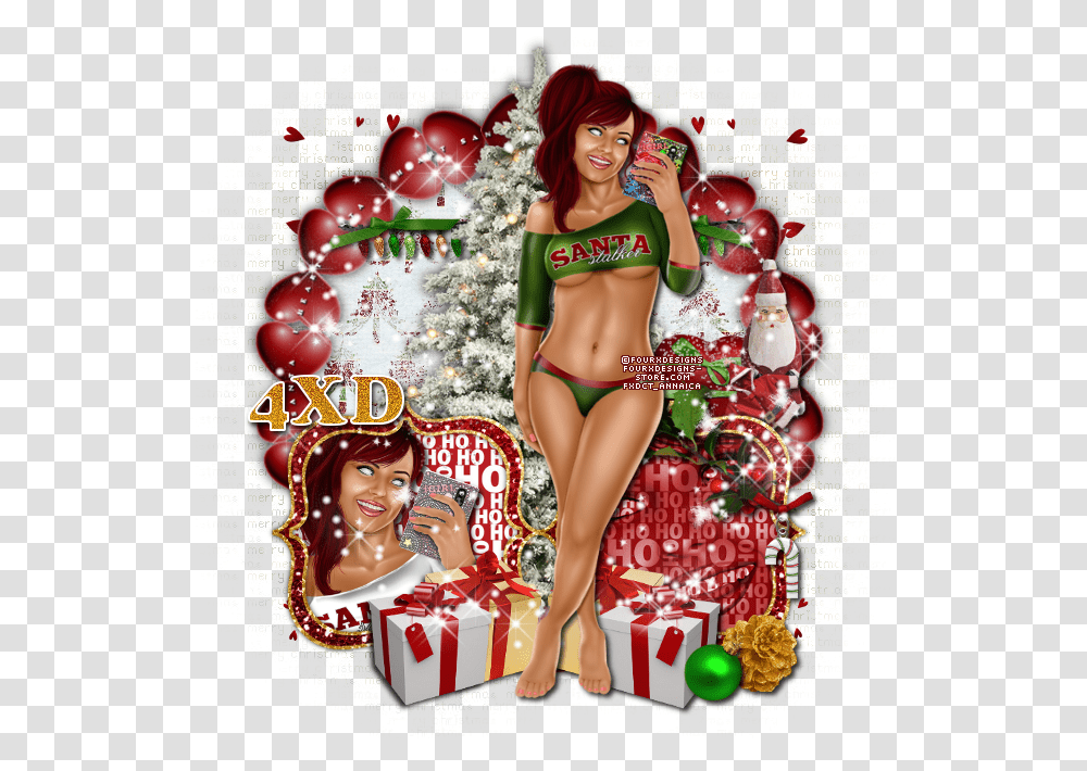 Snow Covered Christmas Tree, Person, Poster, Advertisement, Collage Transparent Png