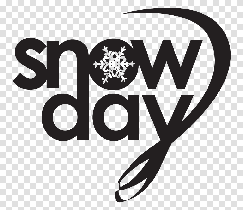 Snow Day Clipart Black And White, Hand, Plant, Stencil Transparent Png