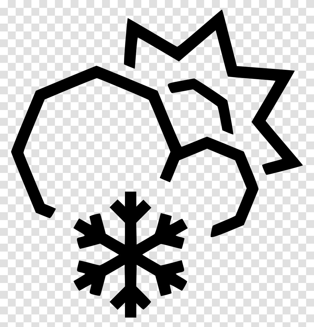 Snow Day Snowflake Icon, Stencil, Recycling Symbol Transparent Png