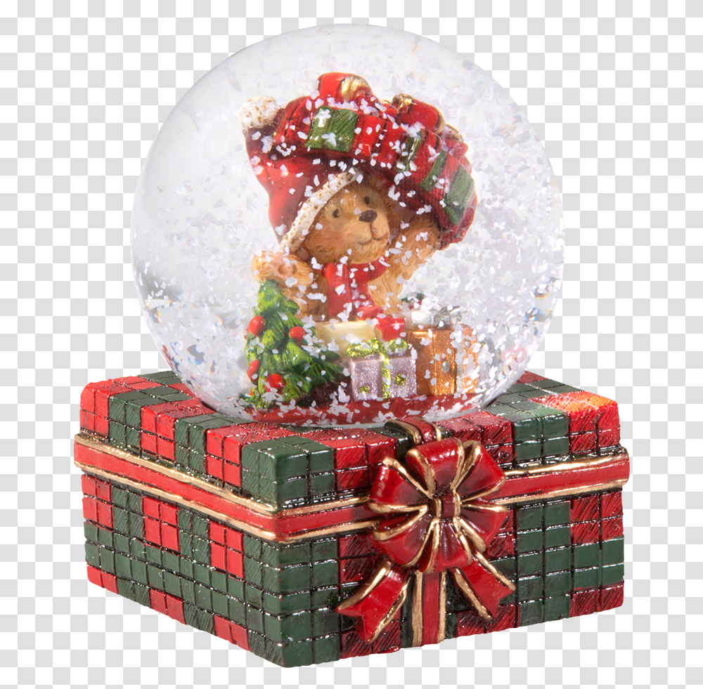 Snow Globe Teddy S Gifts Christmas Ornament, Birthday Cake, Dessert, Food, Box Transparent Png