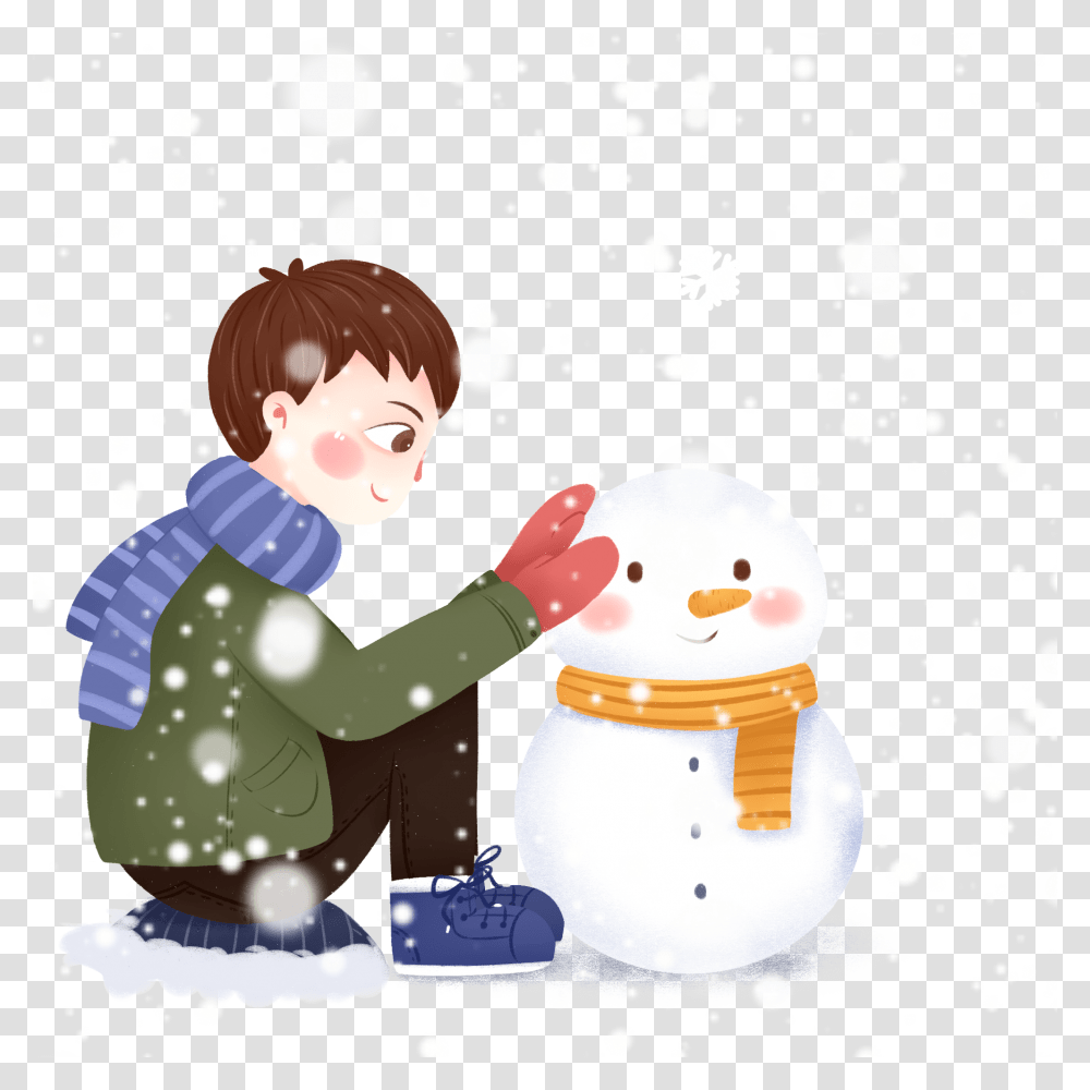Snow Hd Cartoon, Nature, Outdoors, Snowman, Winter Transparent Png