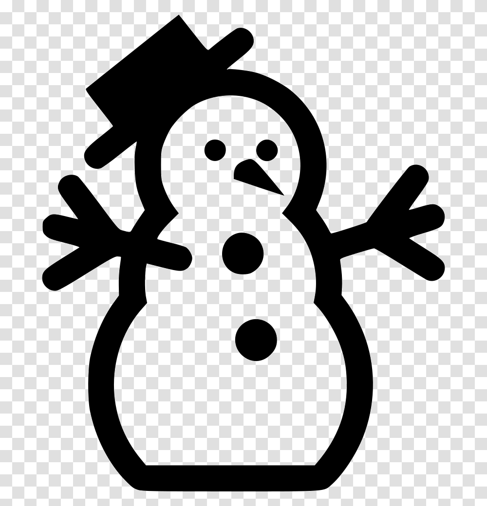 Snow Man Snowman Winter Icon Free Download, Stencil, Outdoors, Nature, Giant Panda Transparent Png