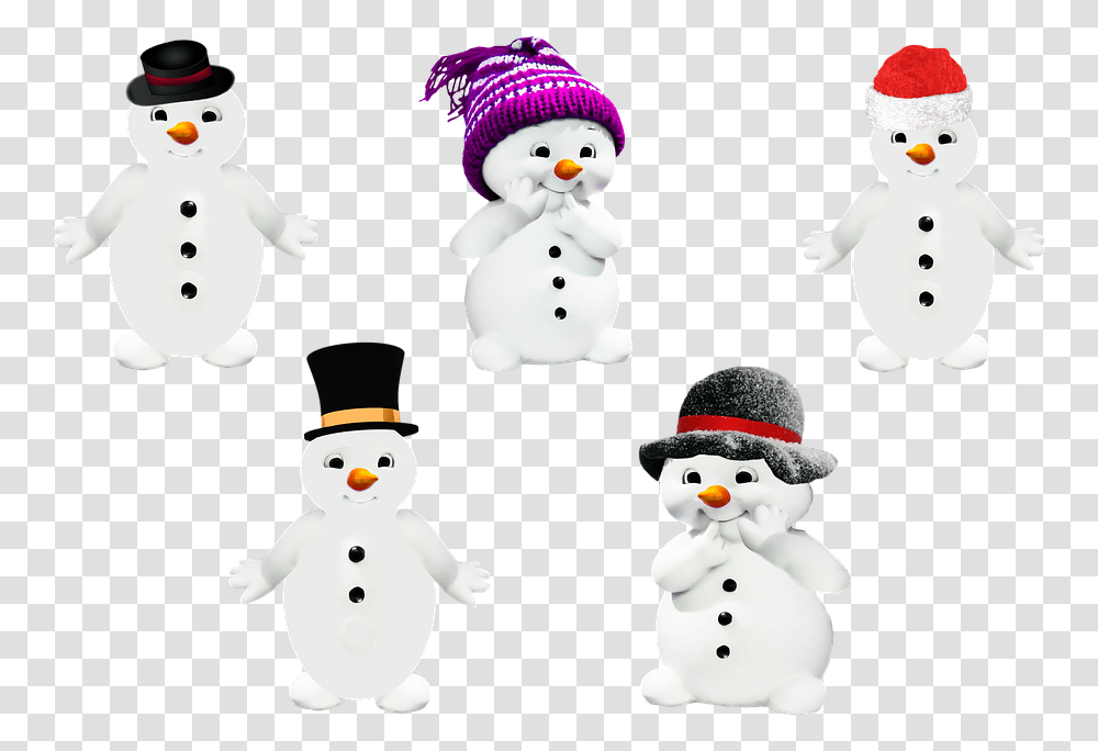 Snow Man Winter Isolated Cap Hat Melon Ios Calendar With Weather, Nature, Outdoors, Snowman Transparent Png