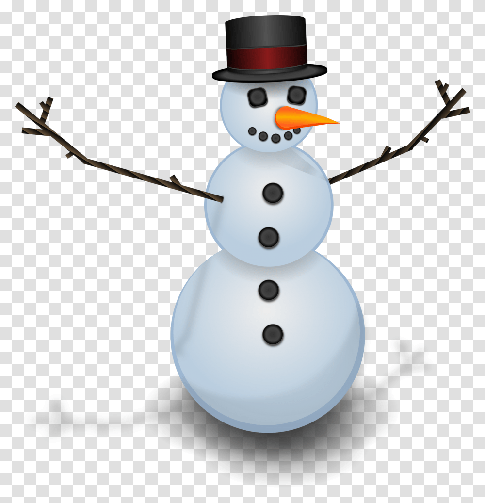 Snow Man With Hat Clip Arts, Nature, Outdoors, Snowman, Winter Transparent Png