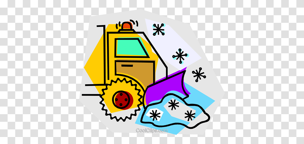 Snow Plow Royalty Free Vector Clip Art Illustration, Tractor, Vehicle, Transportation, Bulldozer Transparent Png